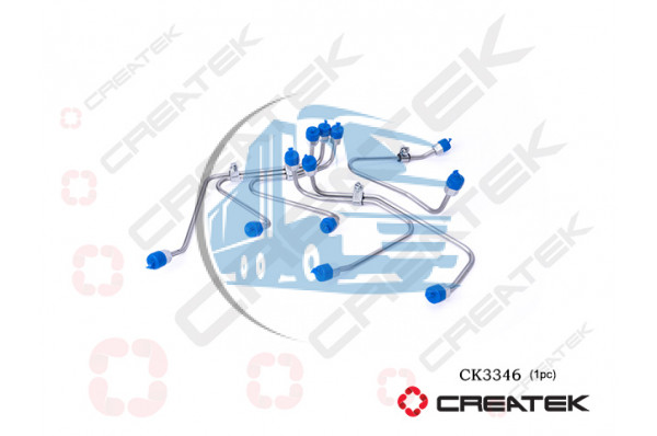Трубки топливные ТНВД Евро5 D10 (комплект 6 шт.) CREATEK VG1034080020